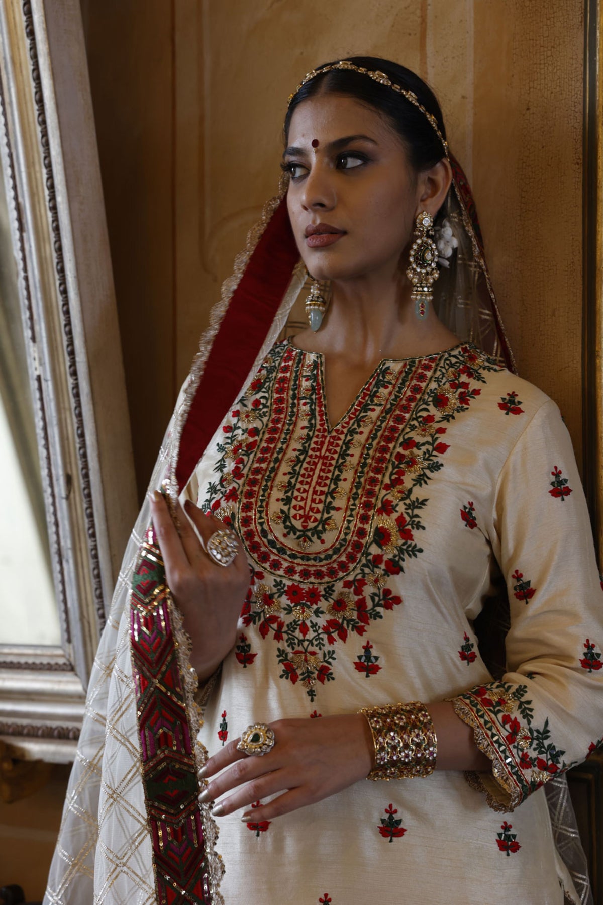 Ivory Kurta, Sharara and Dupatta