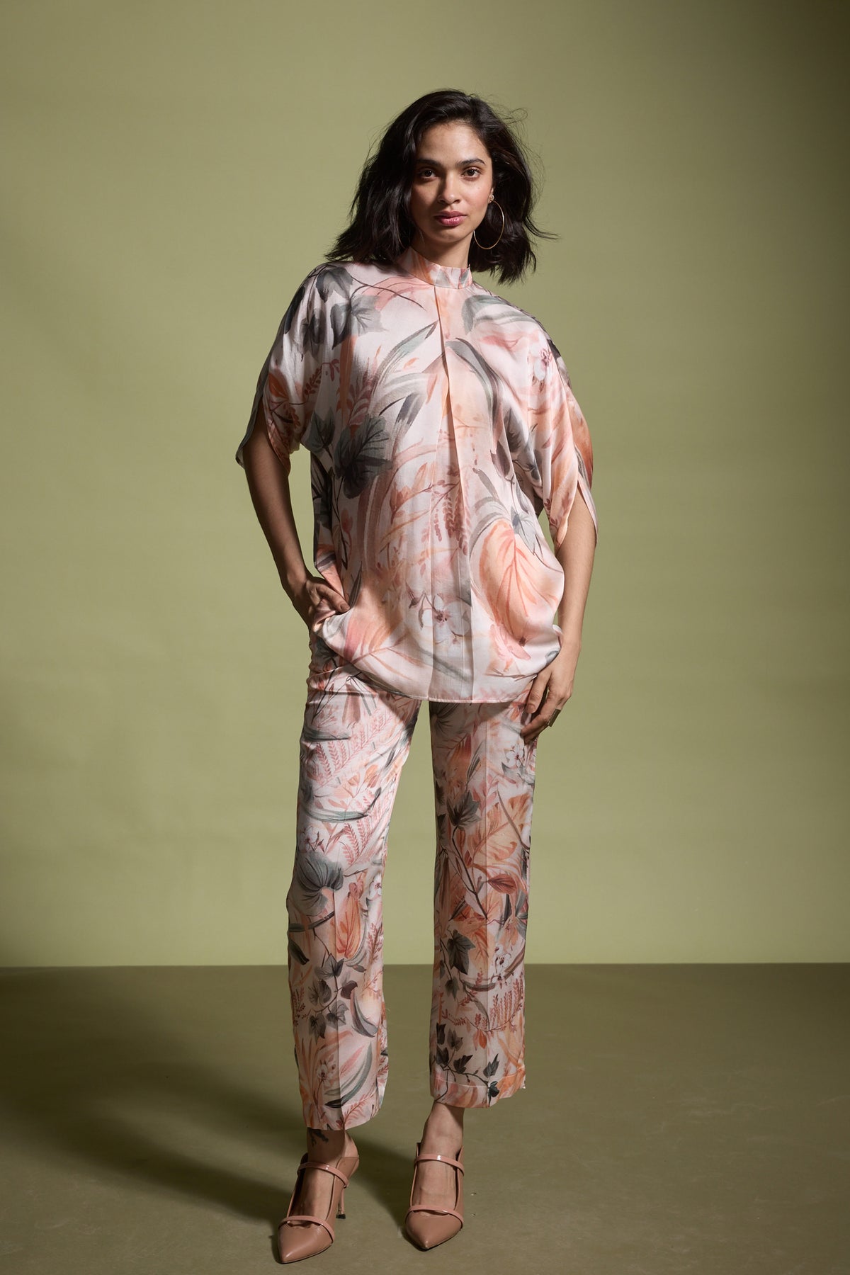 Earthen Leaf Print Pant