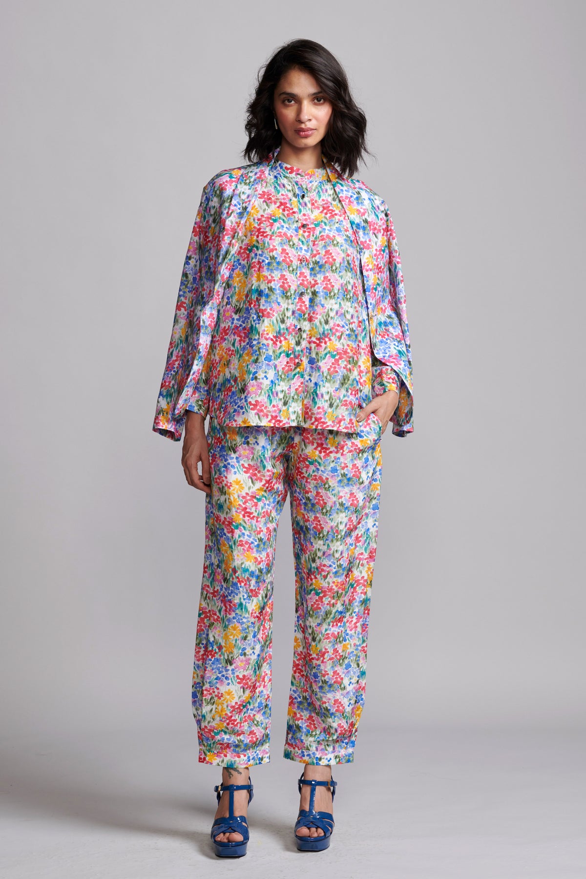 Floral Printed Linen Pant