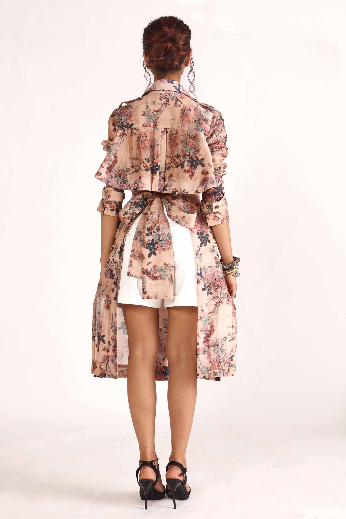 Avi Printed Trench Chanderi Jacket