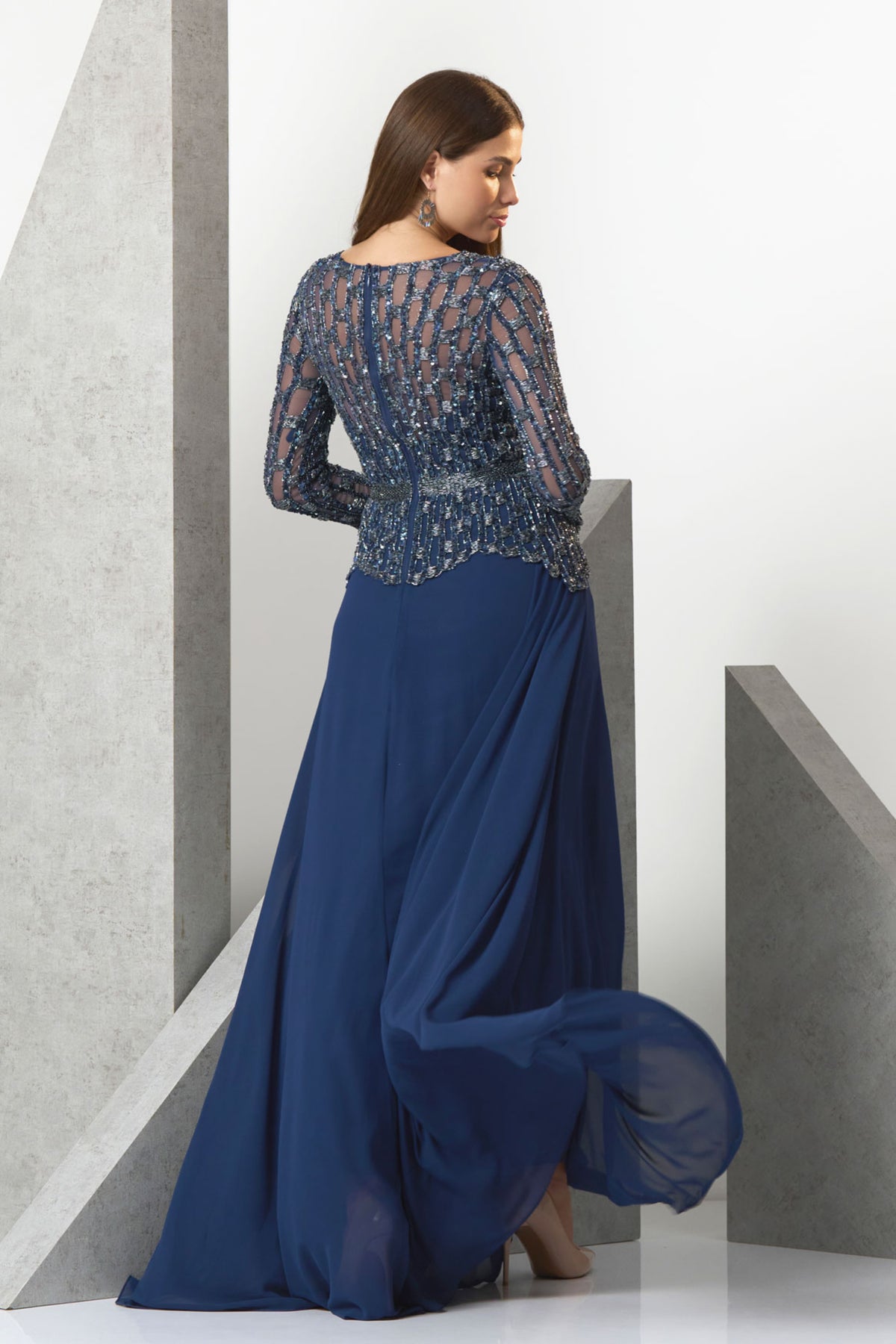 Avigal Deep Blue Evening Gown