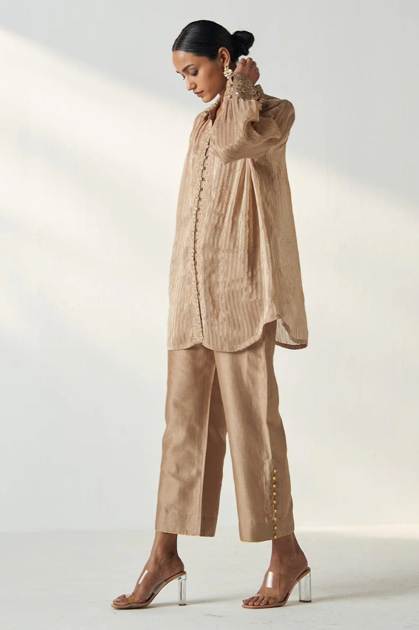 Oorvi Fawn Shirt Pant Set