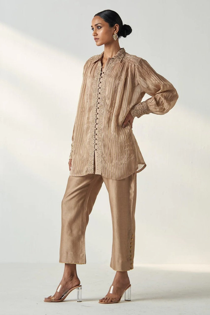 Oorvi Fawn Shirt Pant Set