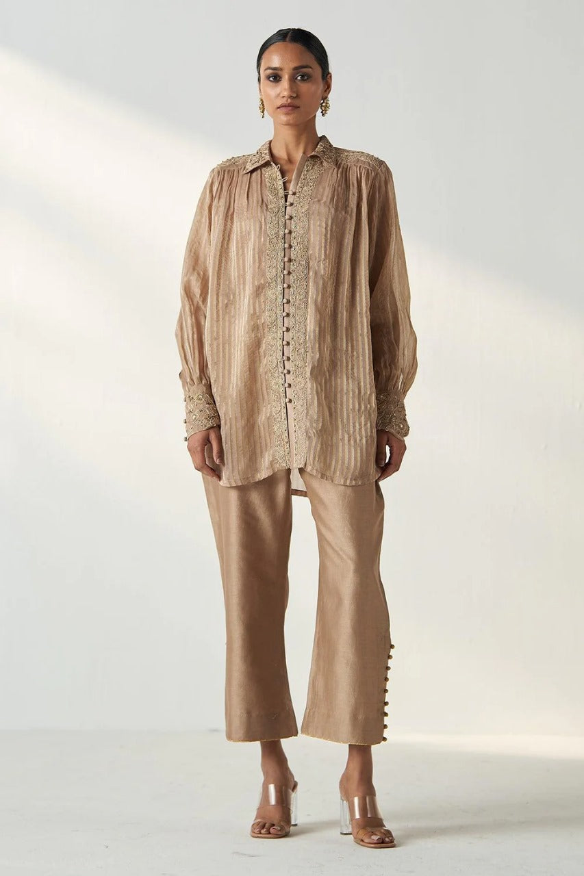 Oorvi Fawn Shirt Pant Set