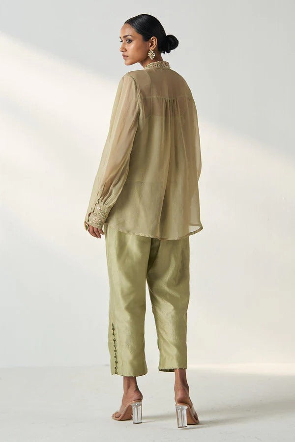 Oorvi Green Shirt Pant Set