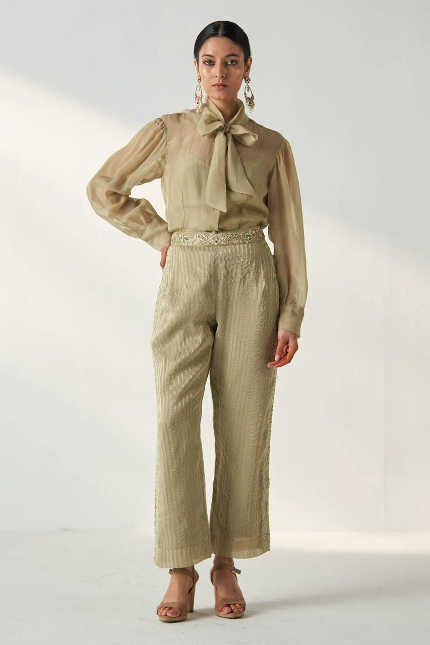 Padma Green Shirt Pant Set