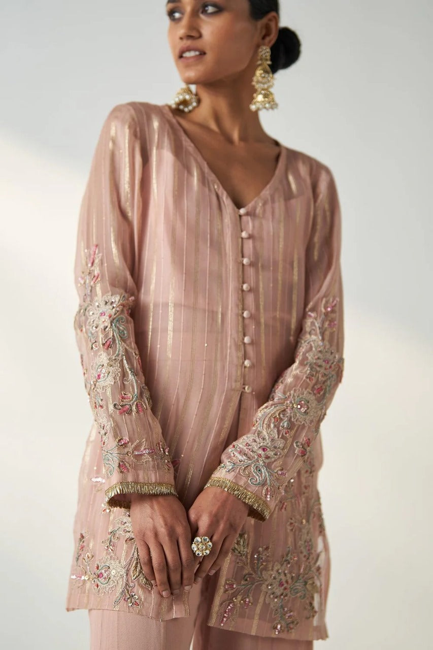 Tara Blush Pink Sharara Set