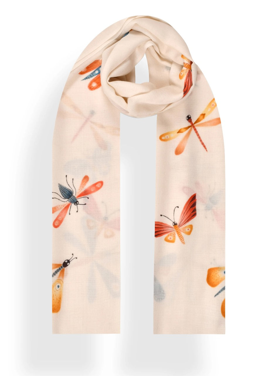 White Strolling Butterfly Stole