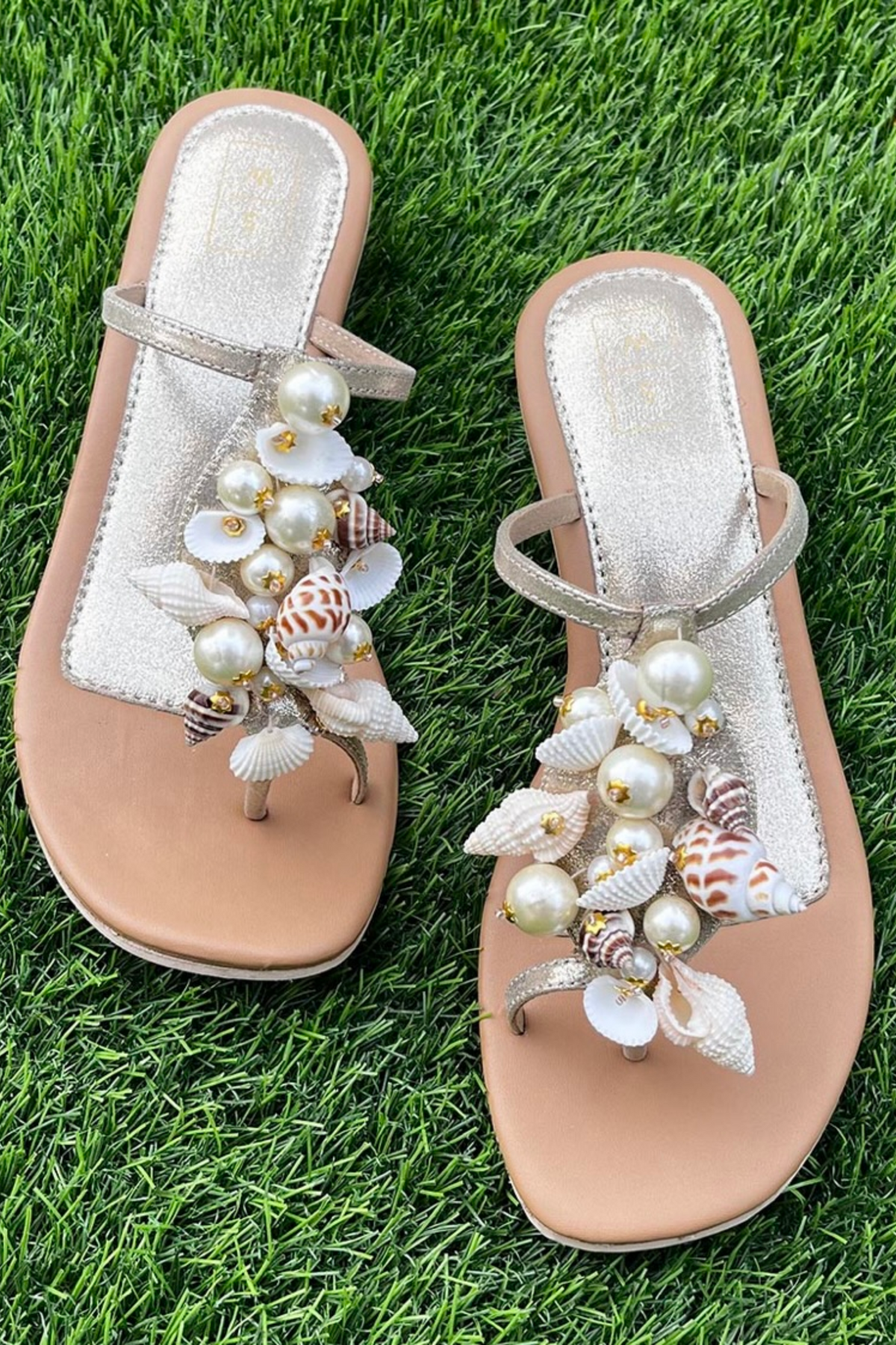 Yana gold beaded sandals