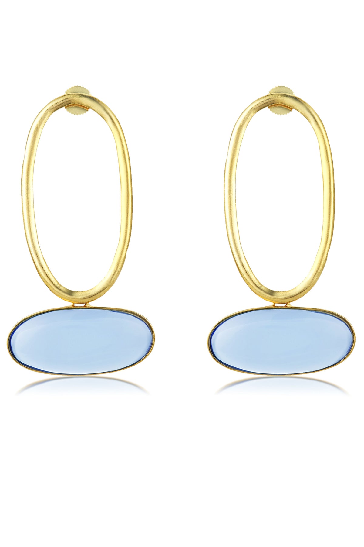 Blue iris hoop earrings