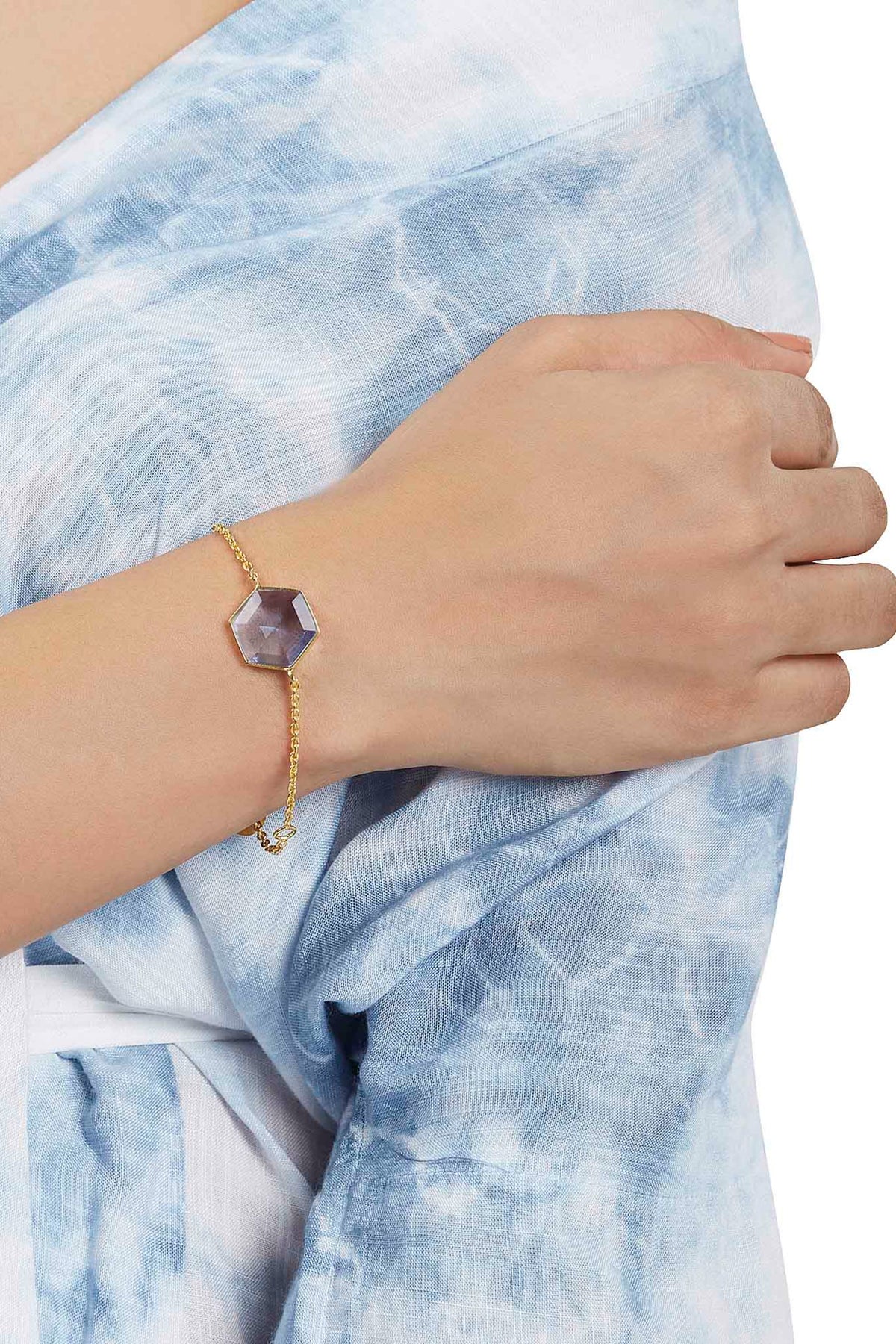 Rena blue hexagon bracelet