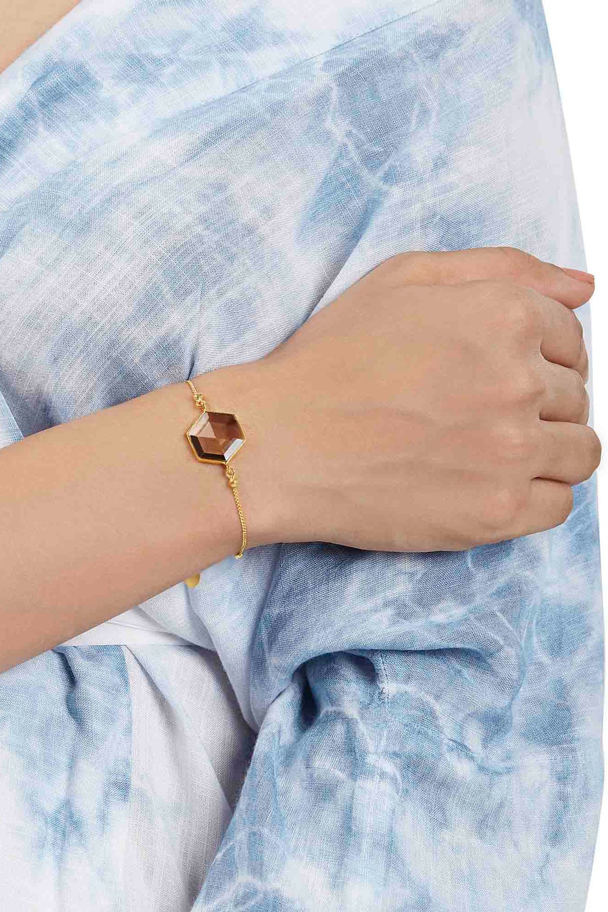 Rena smokey hexagon bracelet