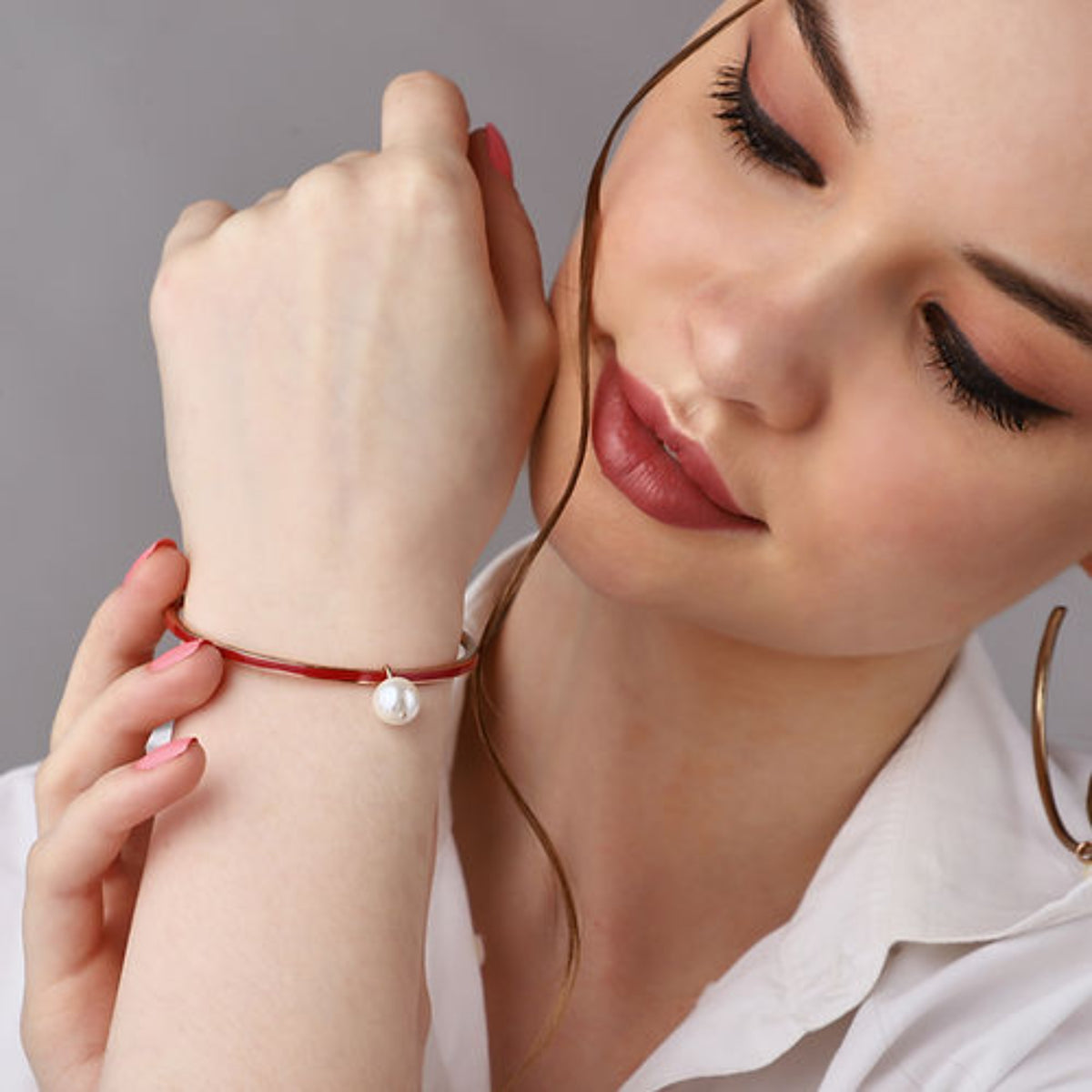 Red Pearl Bangle