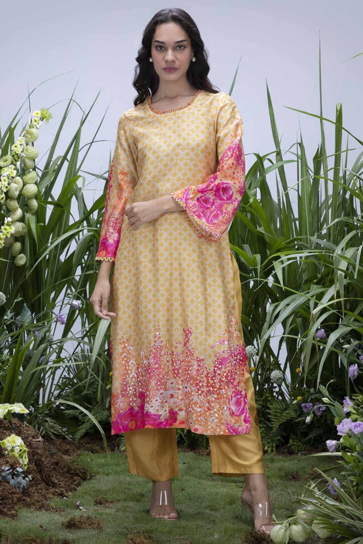 Yellow Wildflower Oversize Kurta Set