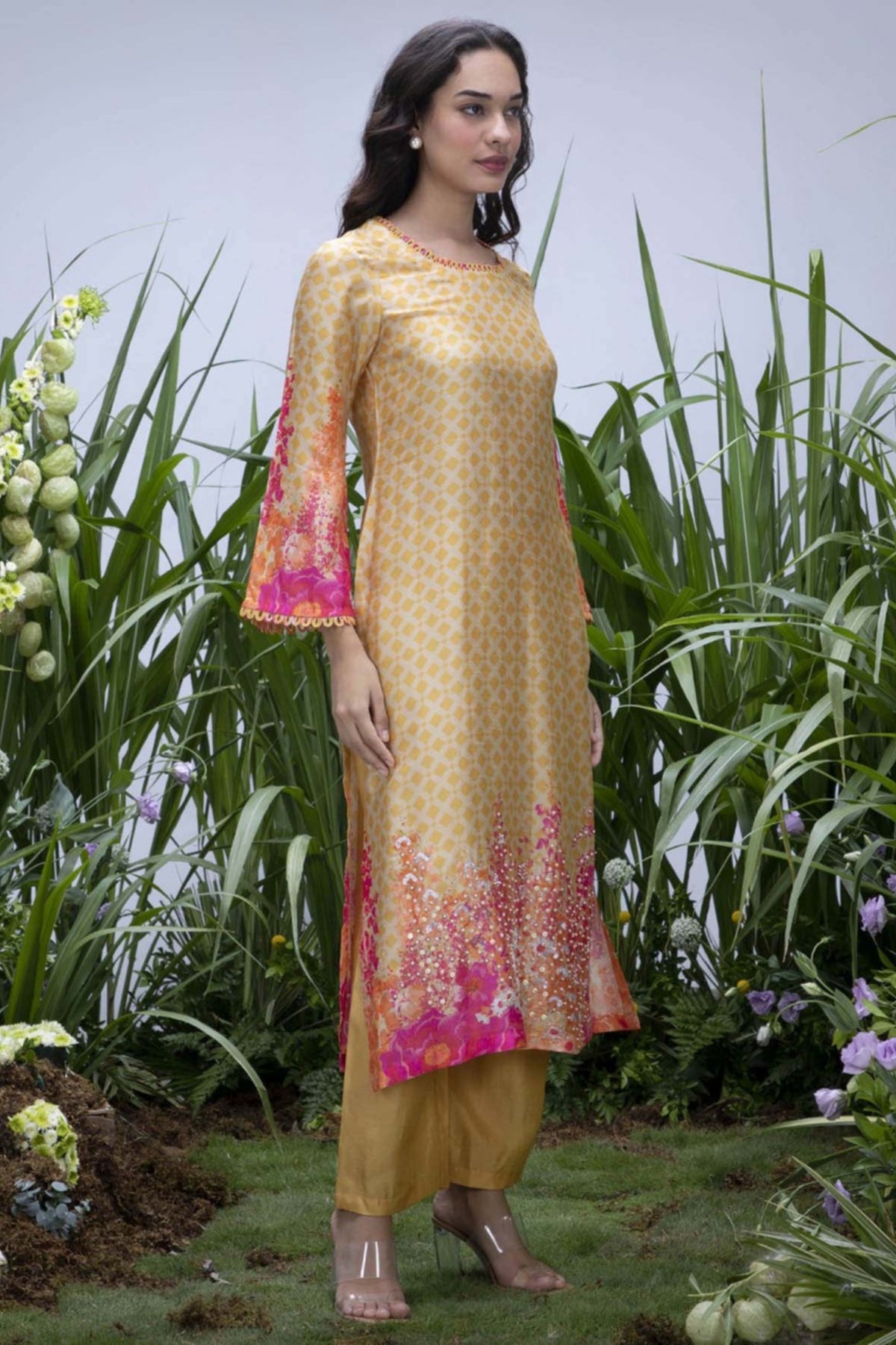 Yellow Wildflower Oversize Kurta Set