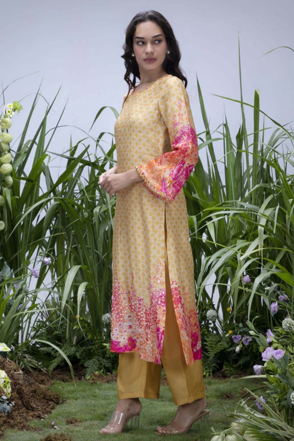 Yellow Wildflower Oversize Kurta Set