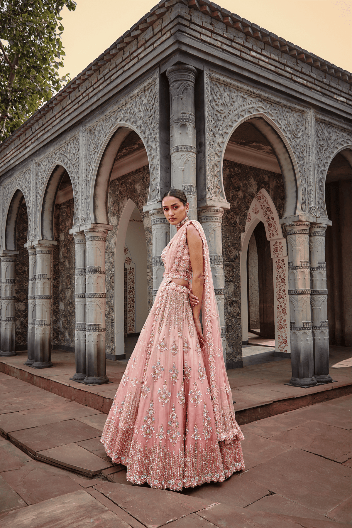 Rose Ombrey Organza Lehenga Set