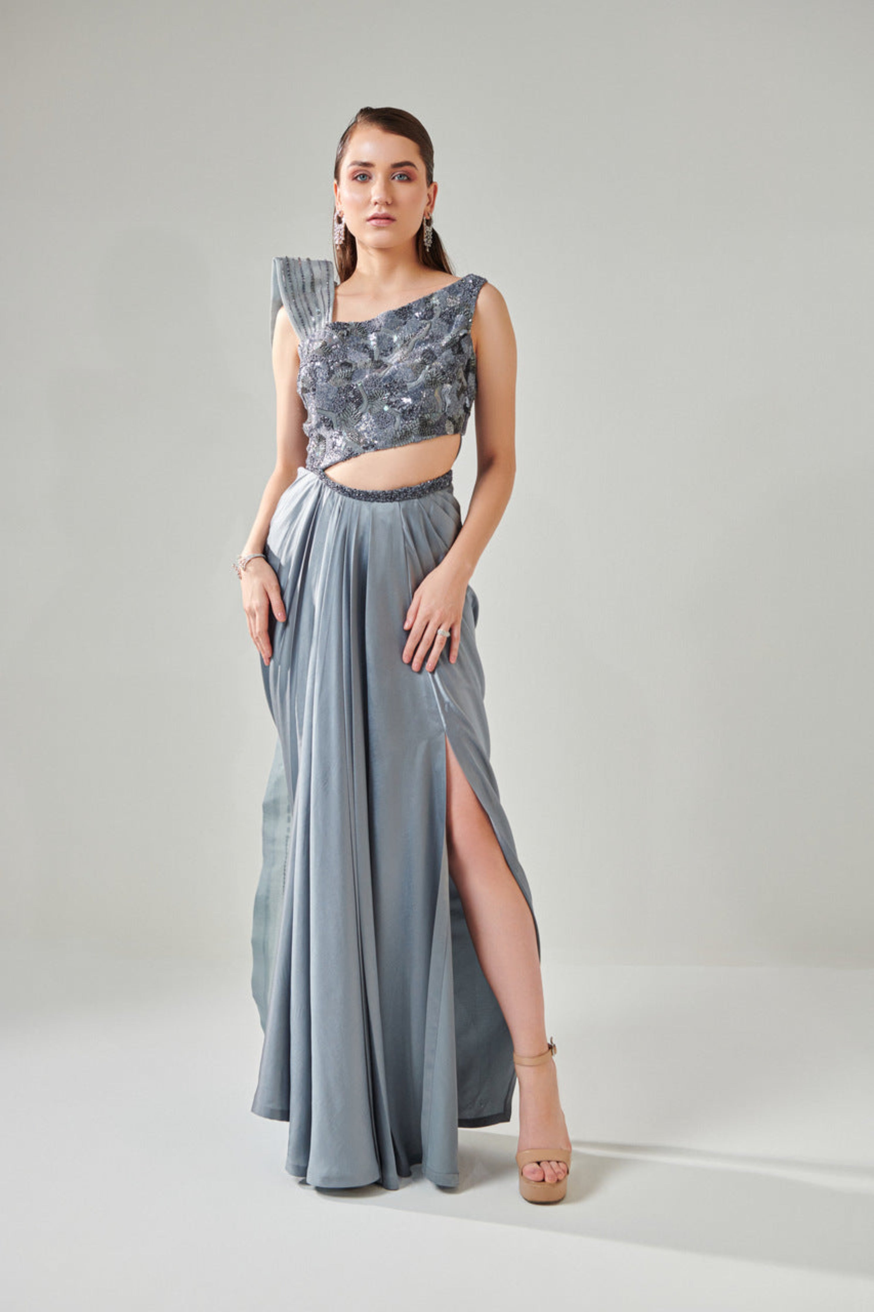 Ash grey cheap gown