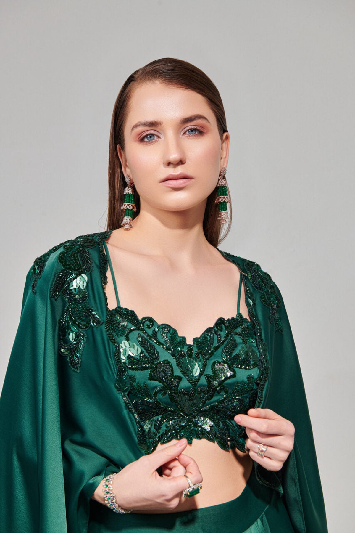 Emerald Green Cape Set