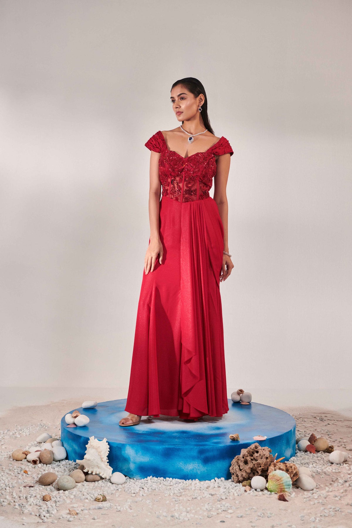 Corset Fitted Red Gown