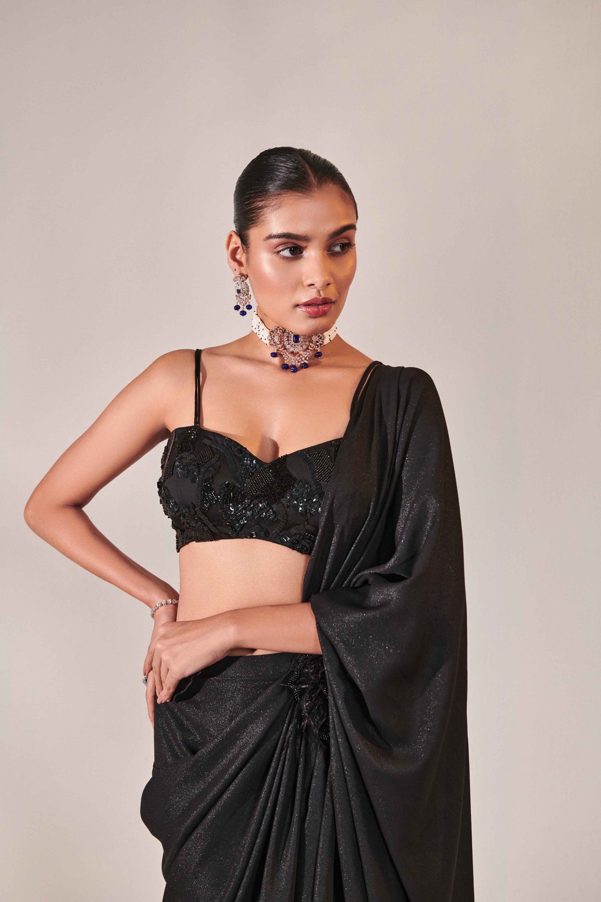 Pre-stitch drape saree