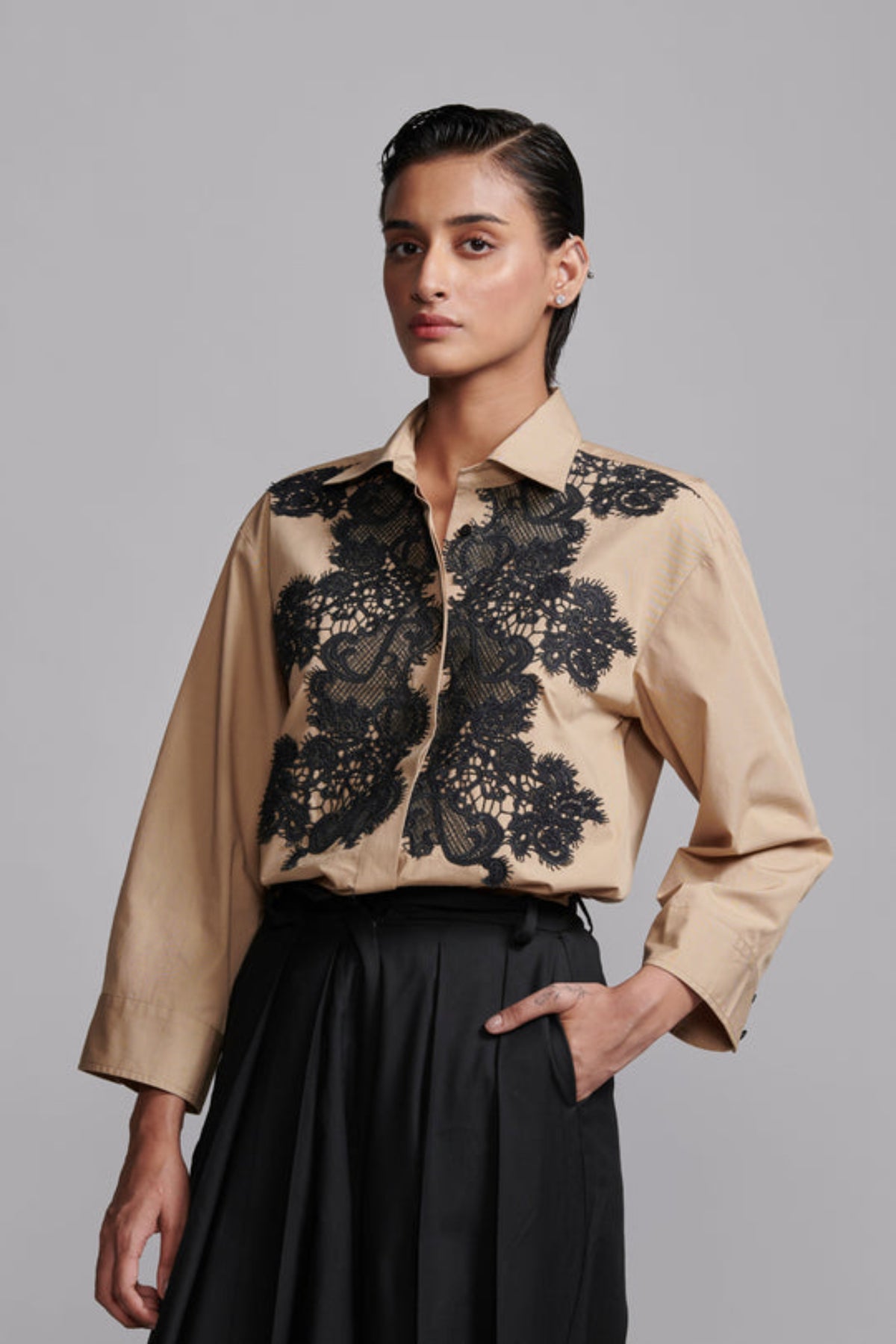 Lace Applique Shirt