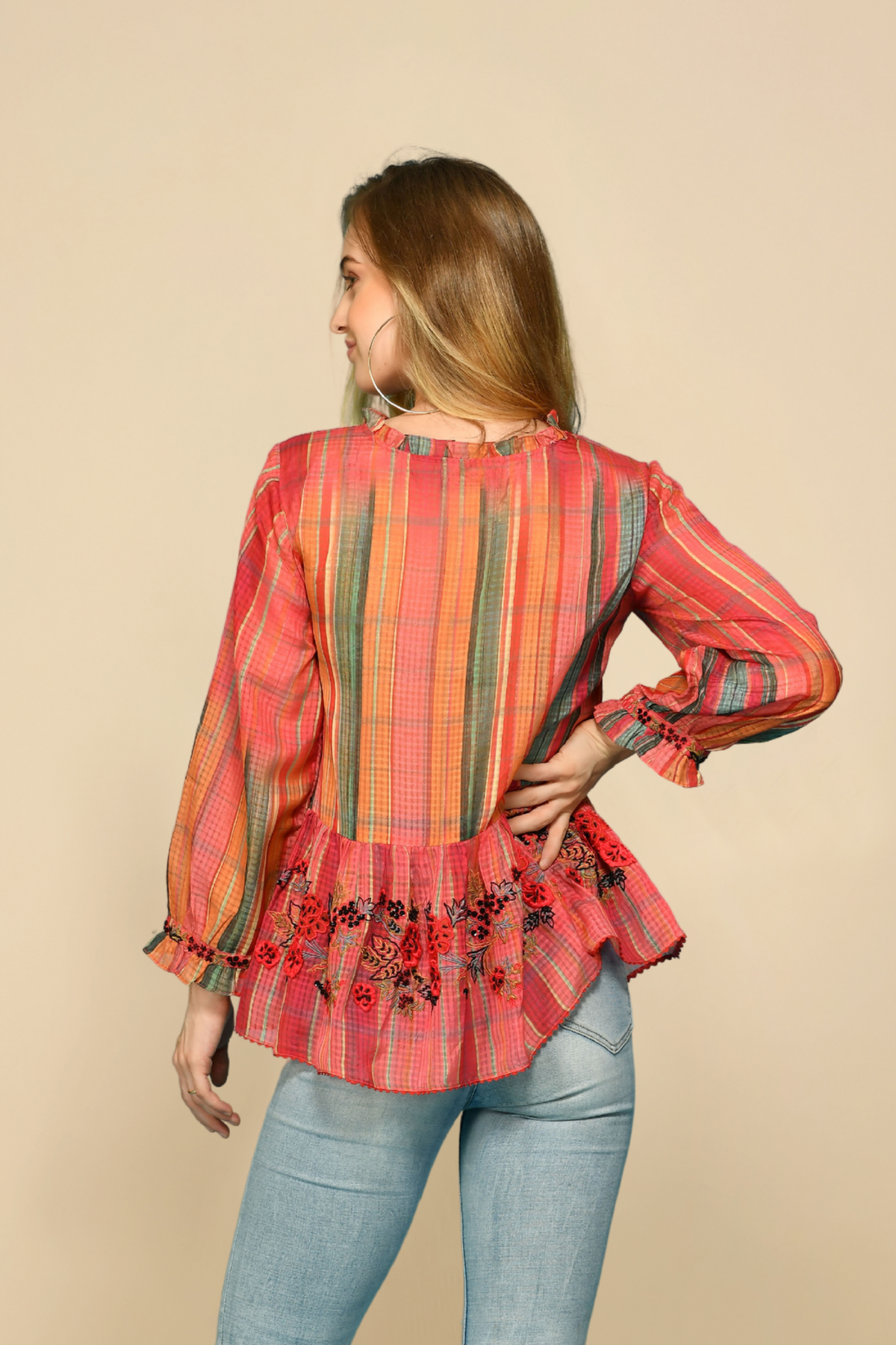 Ombre Peasant Top