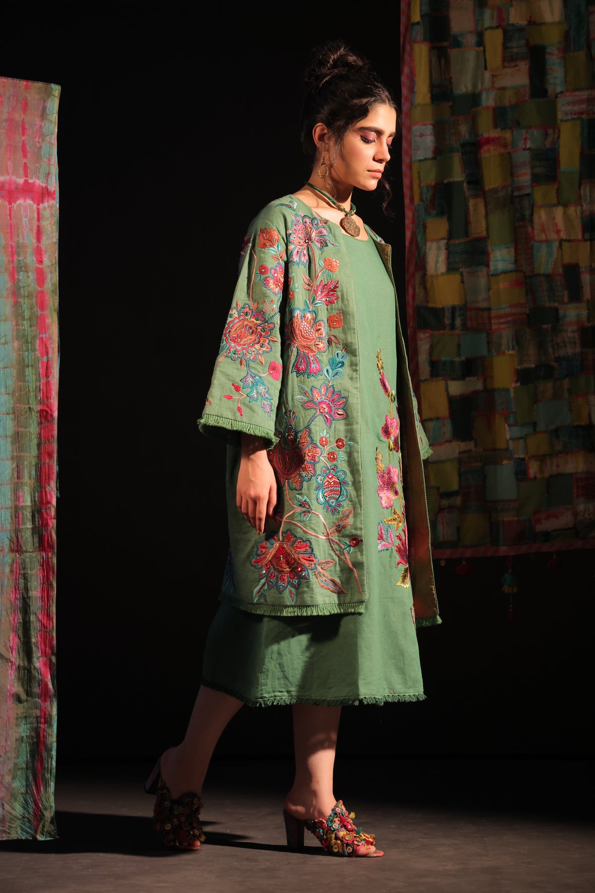 Ramola Embroidery Linen Coat