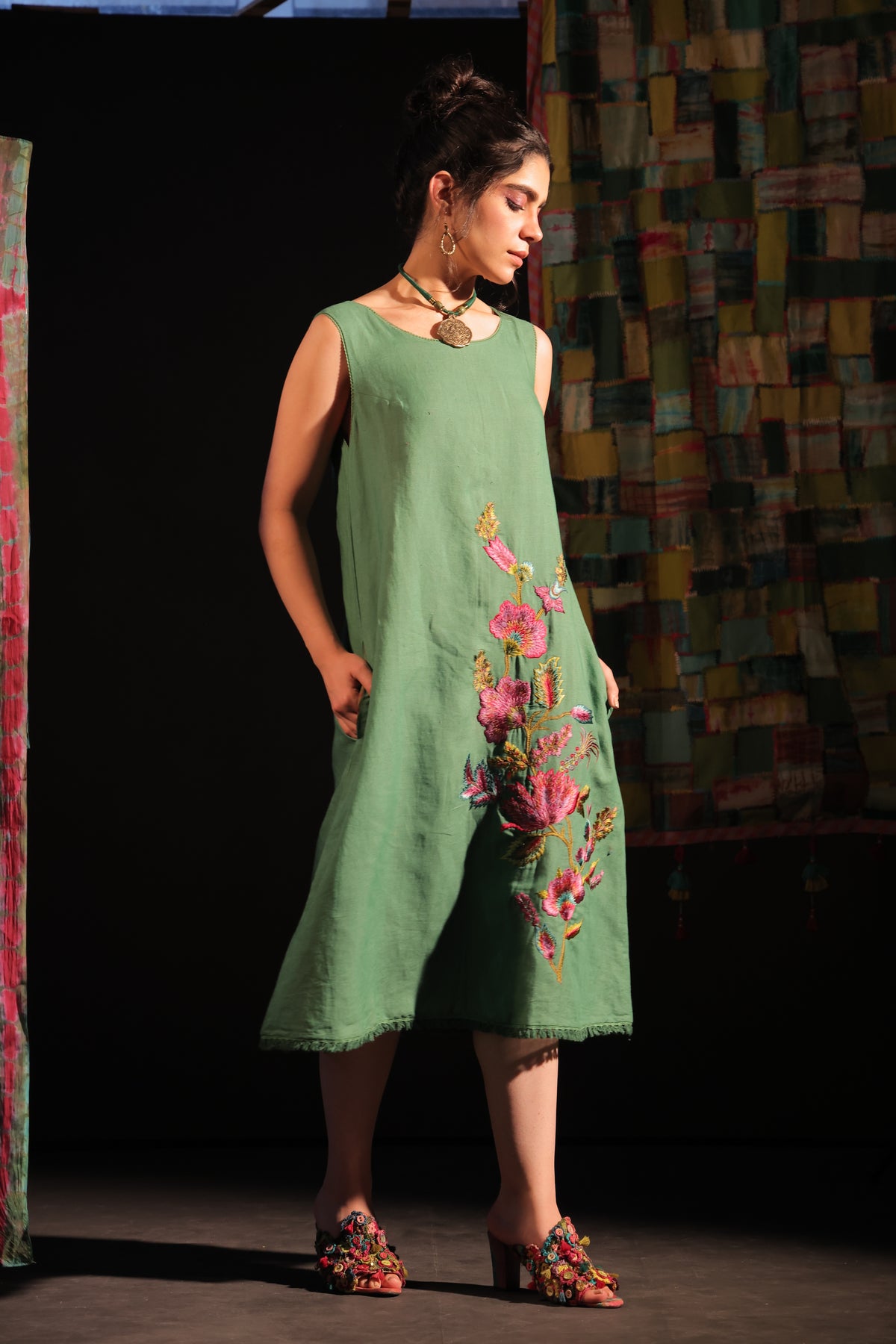 Raashi Embroidery a Line Dress