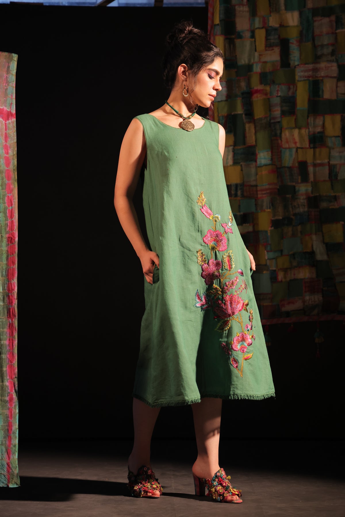 Raashi Embroidery a Line Dress