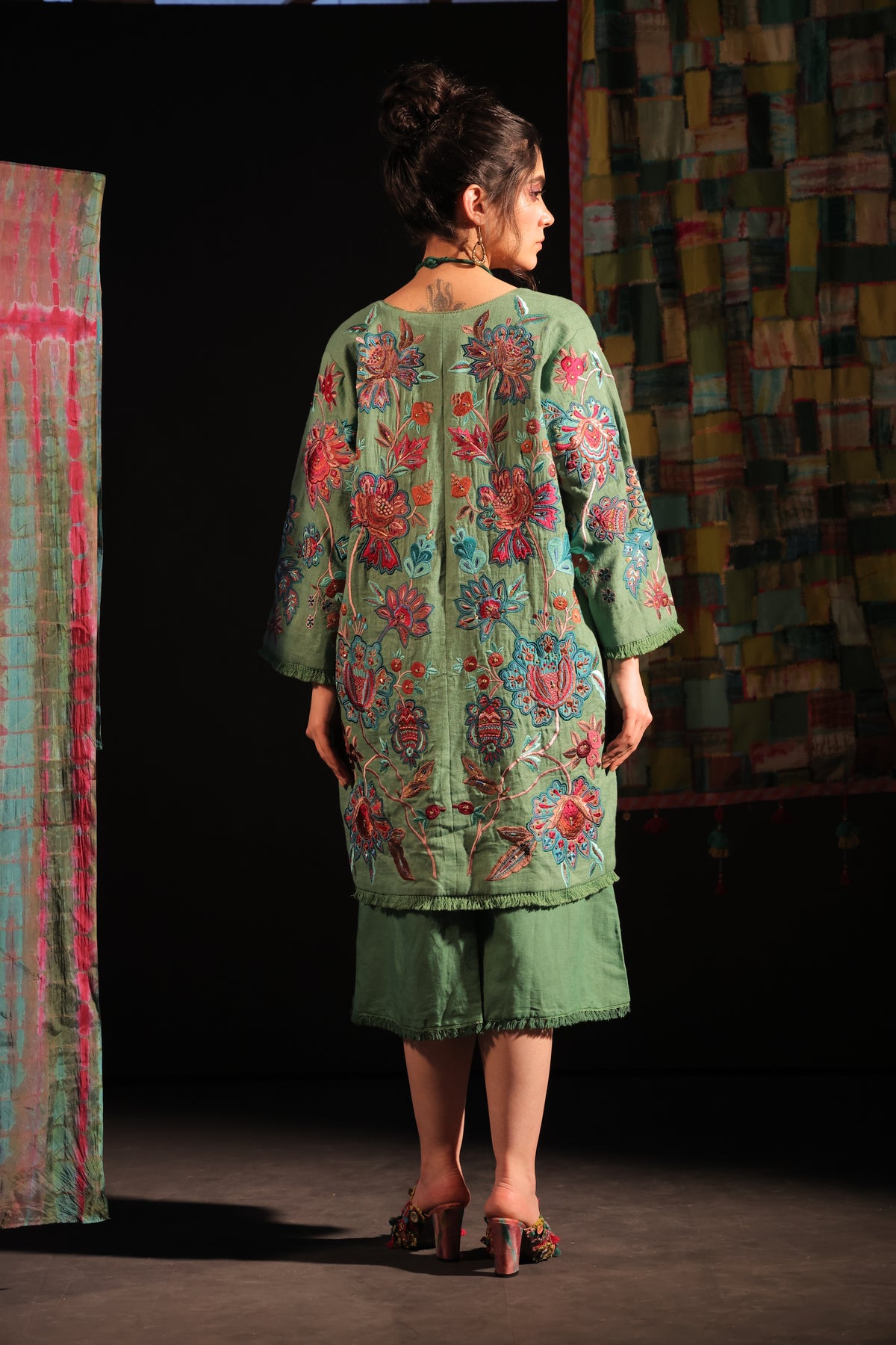 Ramola Embroidery Linen Coat