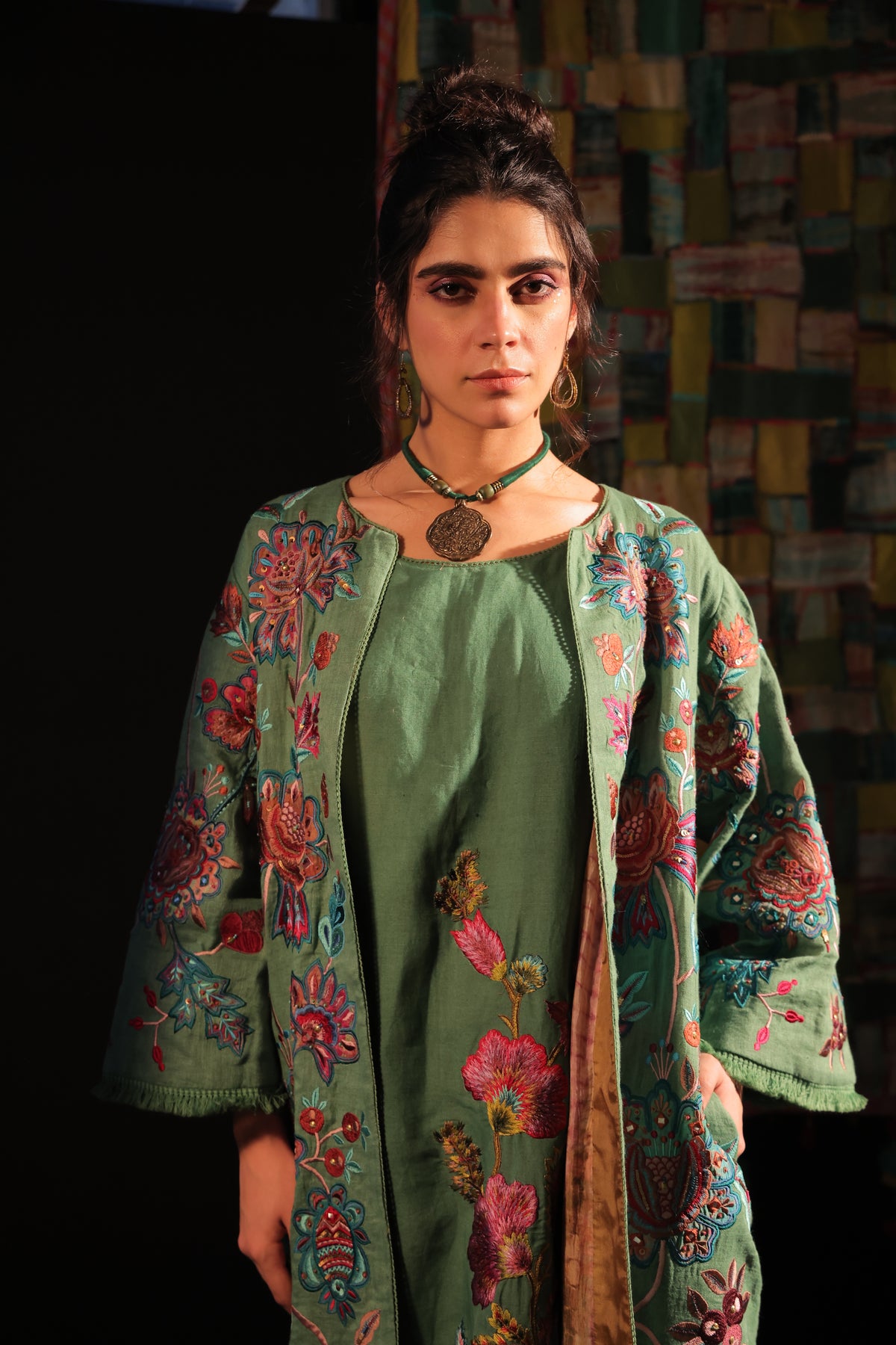 Ramola Embroidery Linen Coat