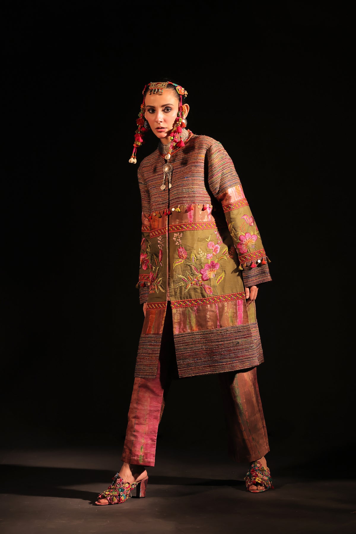 Ashraf Panel Handloom Coat