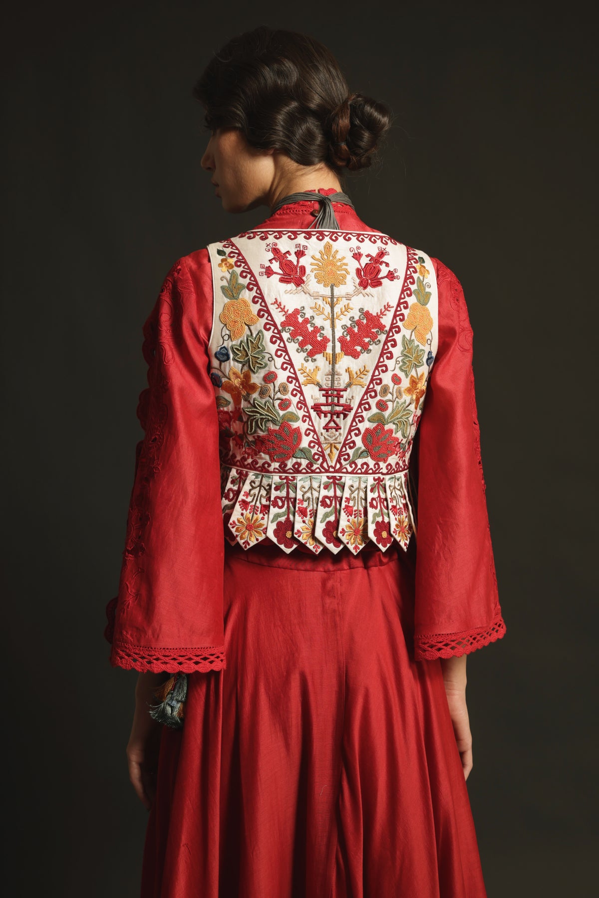 Ivory embroidered waistcoat