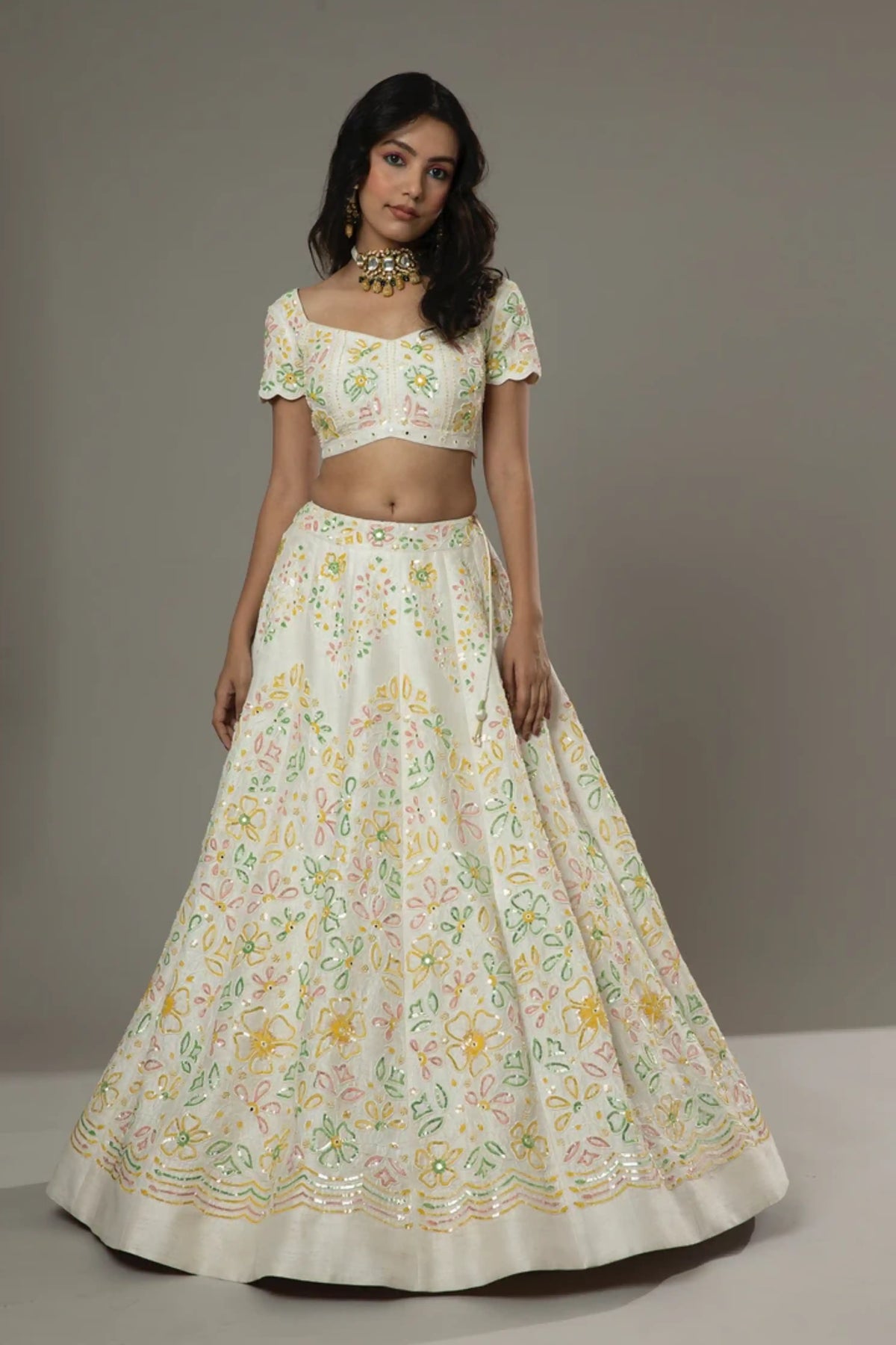 French Vanilla Lehenga Set