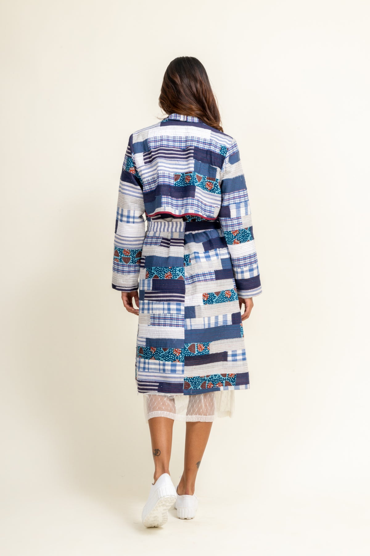 Sky Patchwork Trench