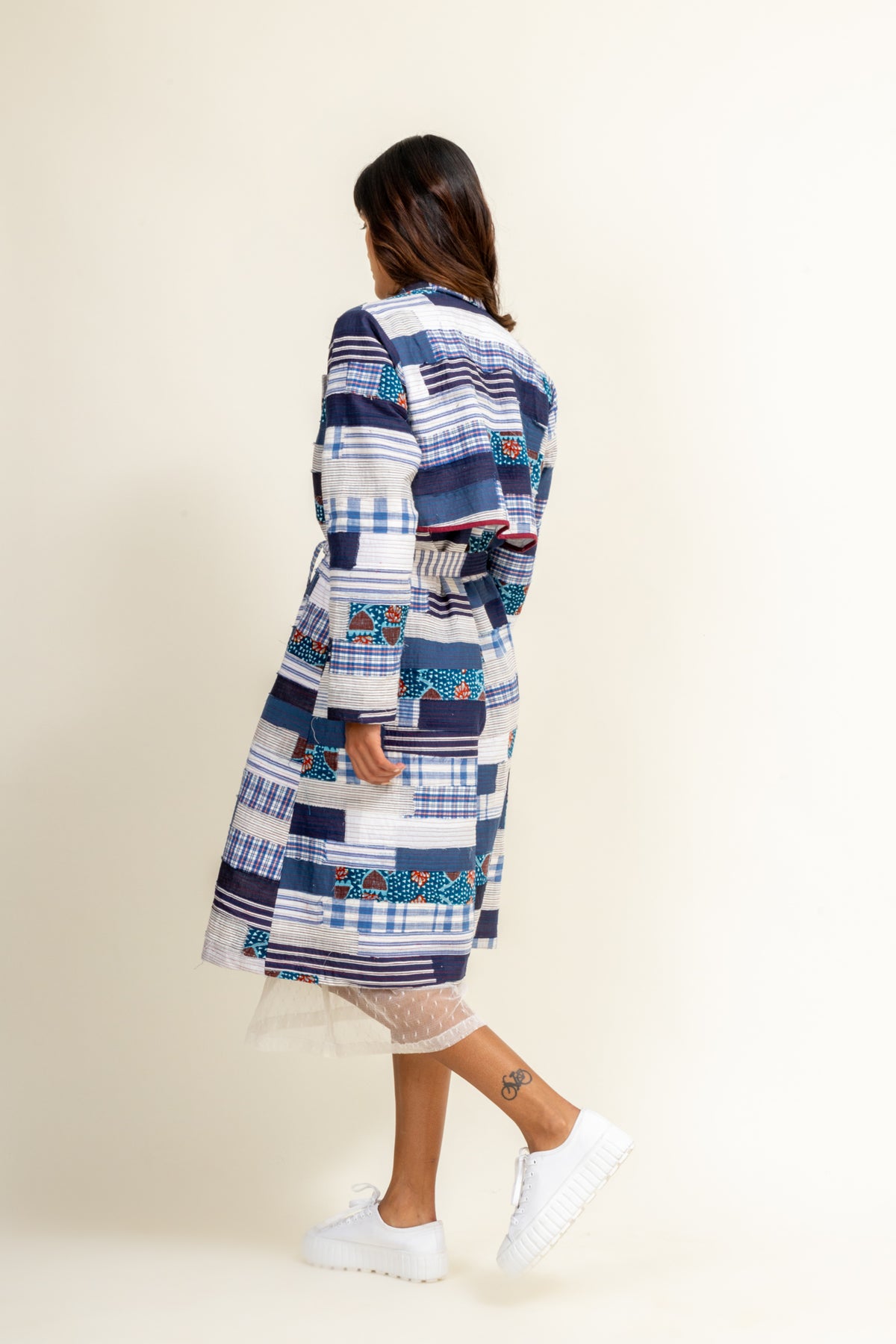 Sky Patchwork Trench