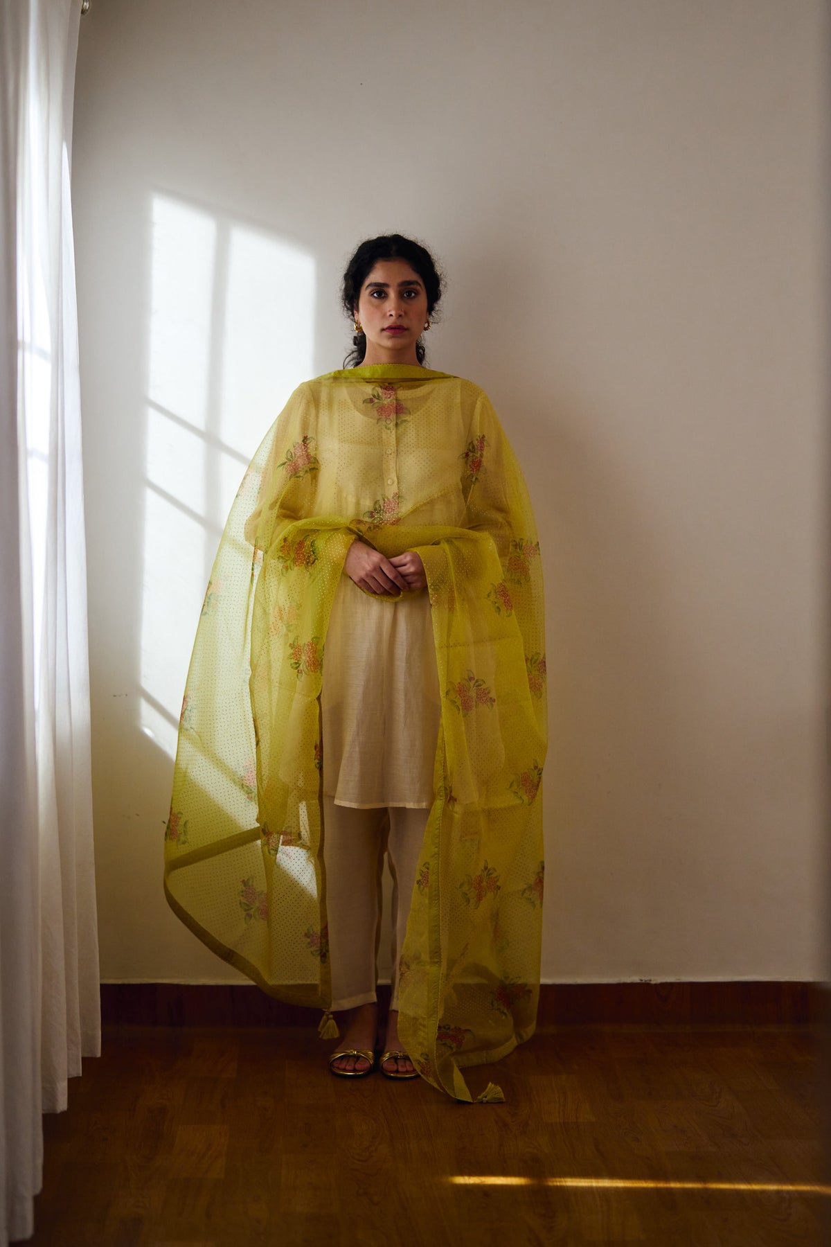 Oleande Lemon Green Dupatta