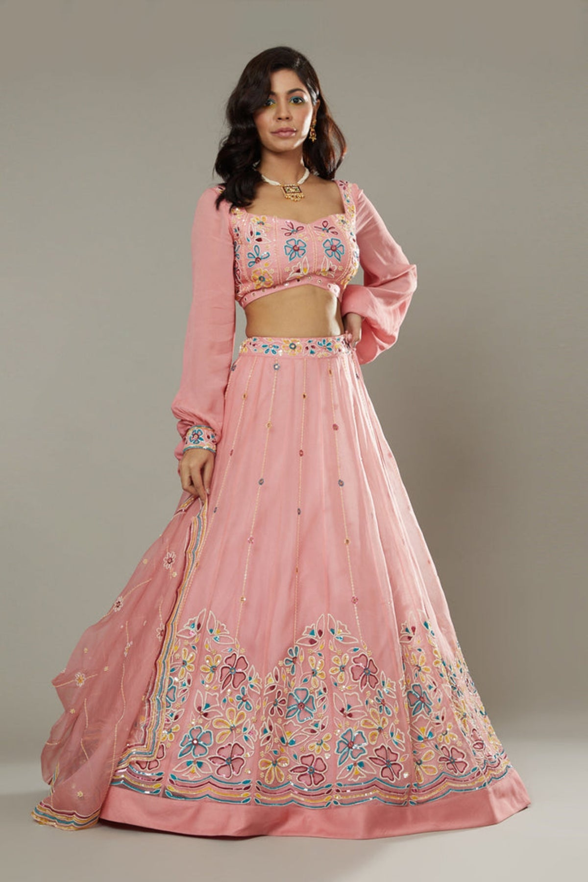 Candy Floss Organza Lehenga Set