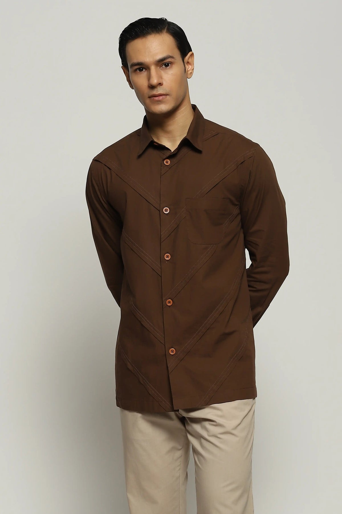 Diagonal Pleats Shirt