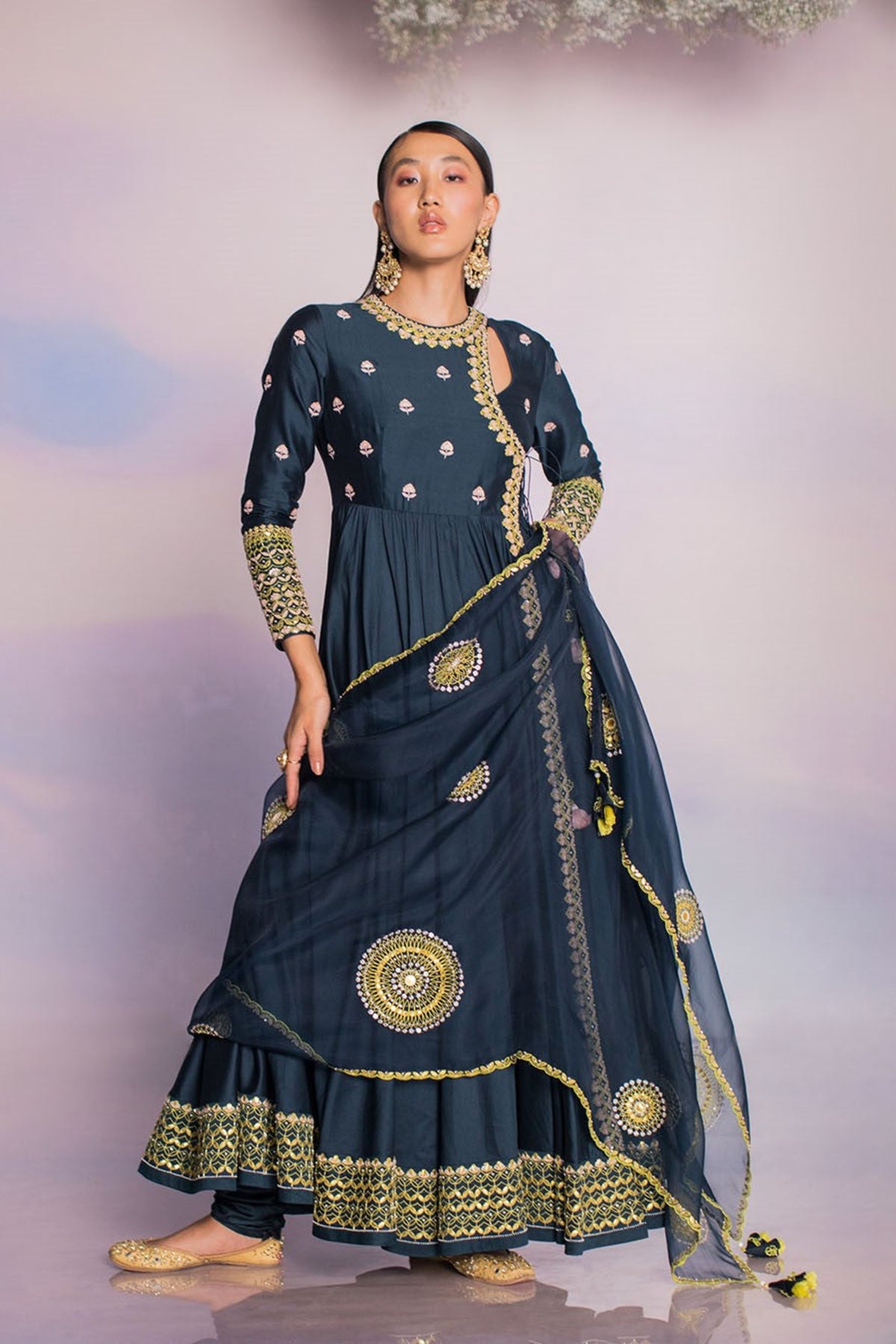 Night Sky Chanderi Anarkali Set