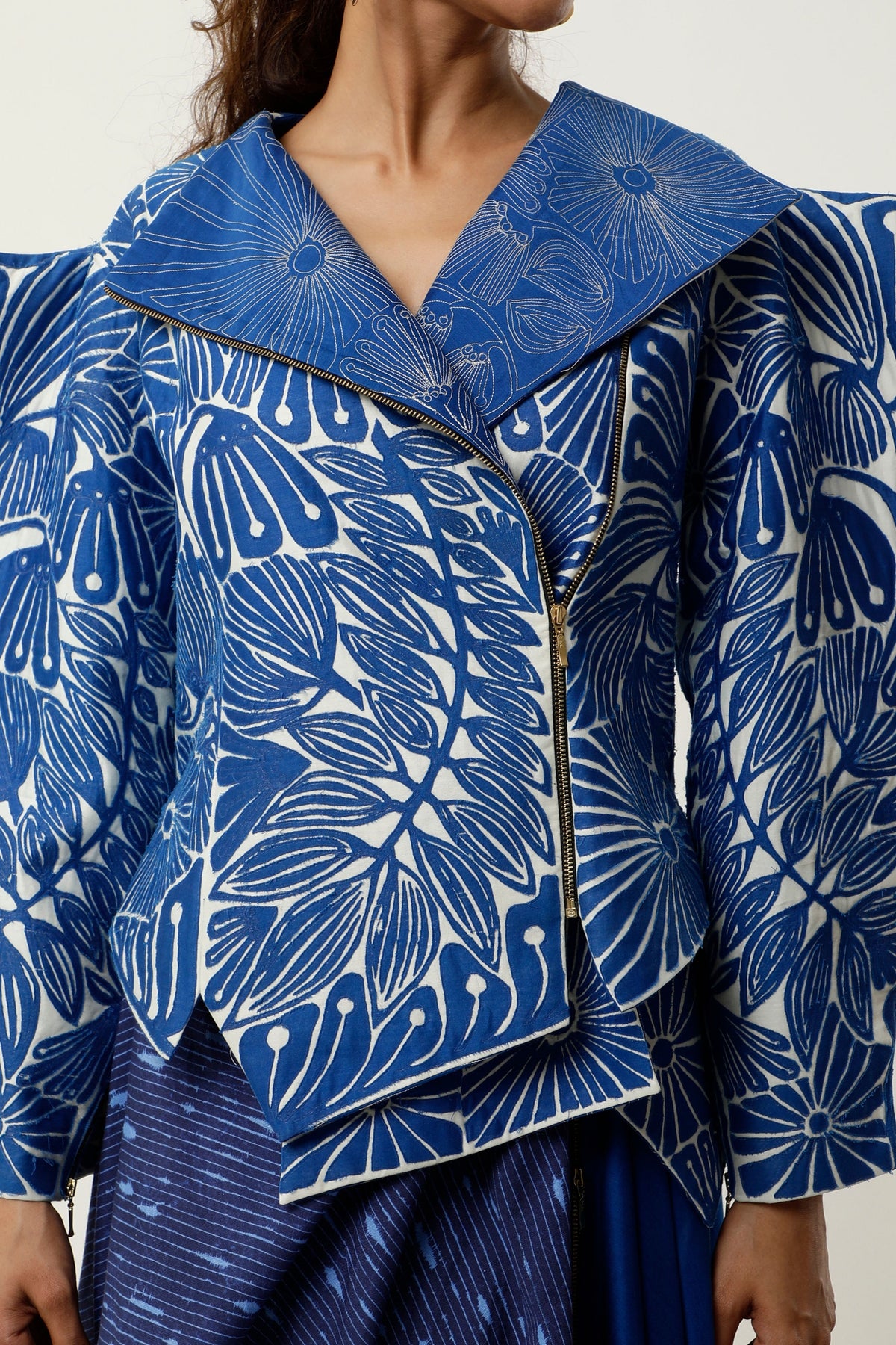 3D Cobalt Floral Jacket