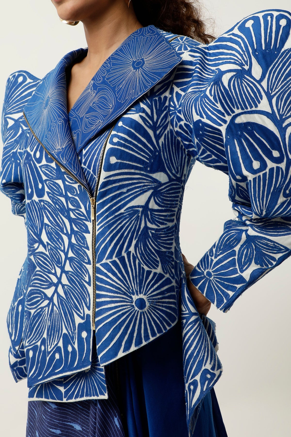 3D Cobalt Floral Jacket