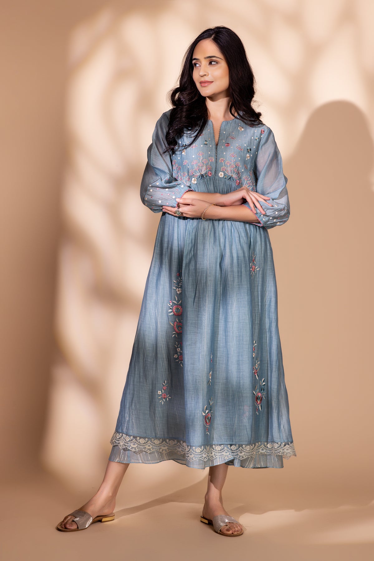 Slate Blue Zaria Dress