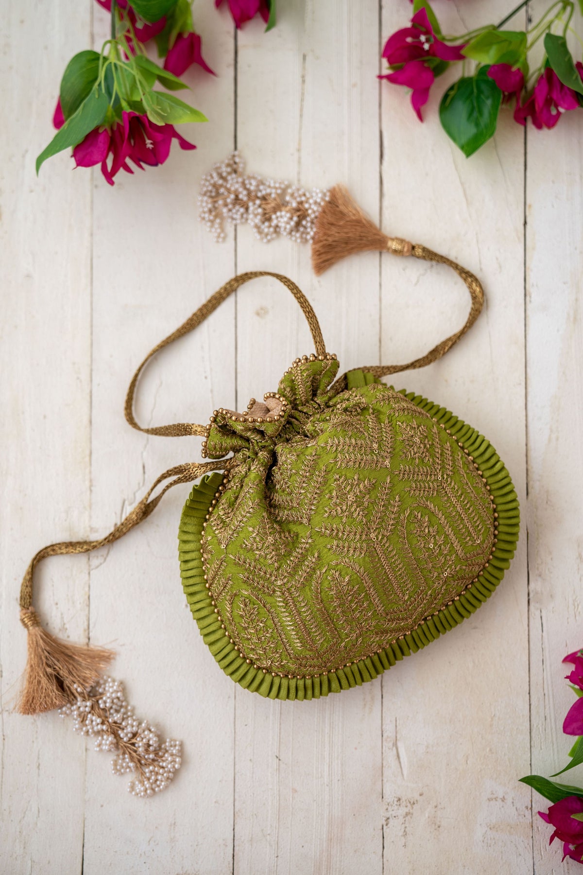 Leela Heritage Green Potli Bag