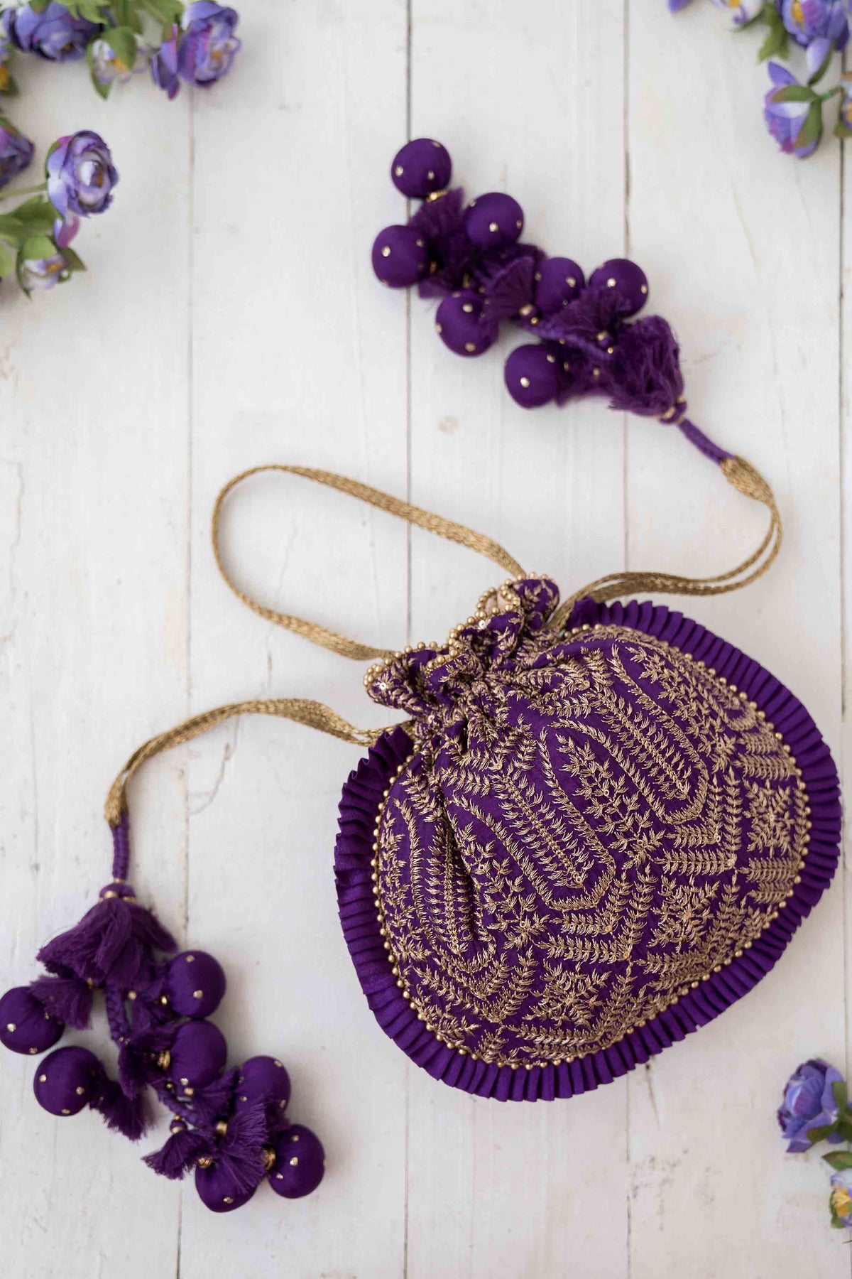 Leela Heritage Purple Potli Bag