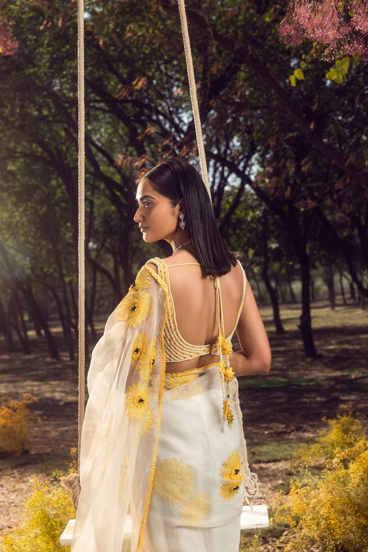 Sunflower Off White Saree