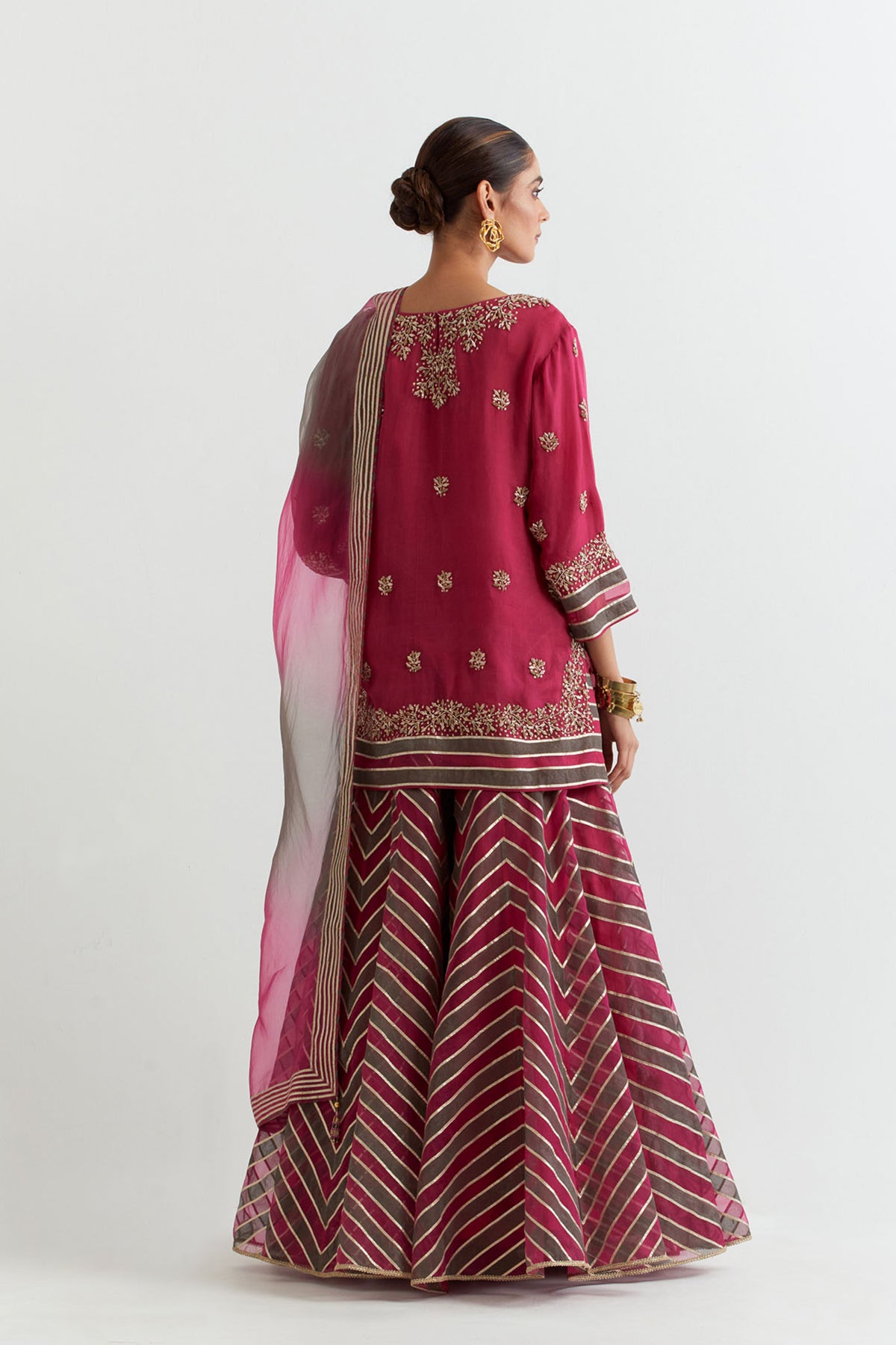 Chevron Fuchsia Sharara Set