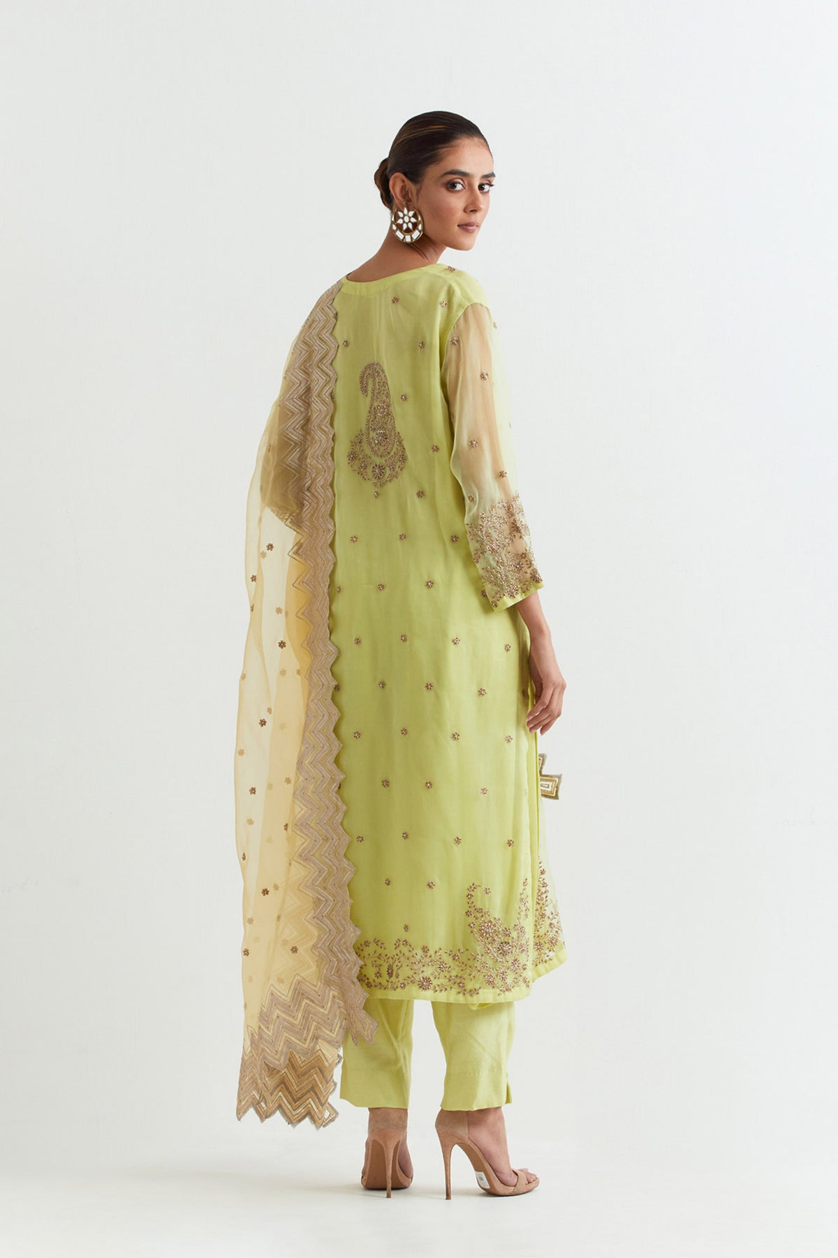 Chevron Lime Kurta Set