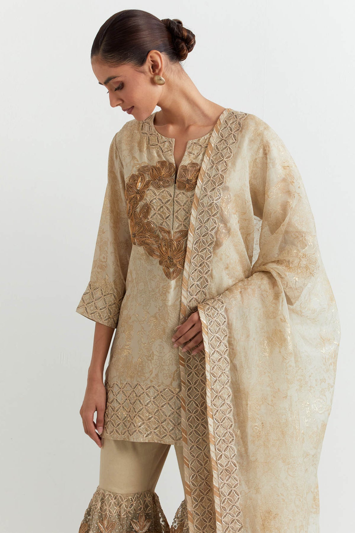 Rosa Gold Sharara Set